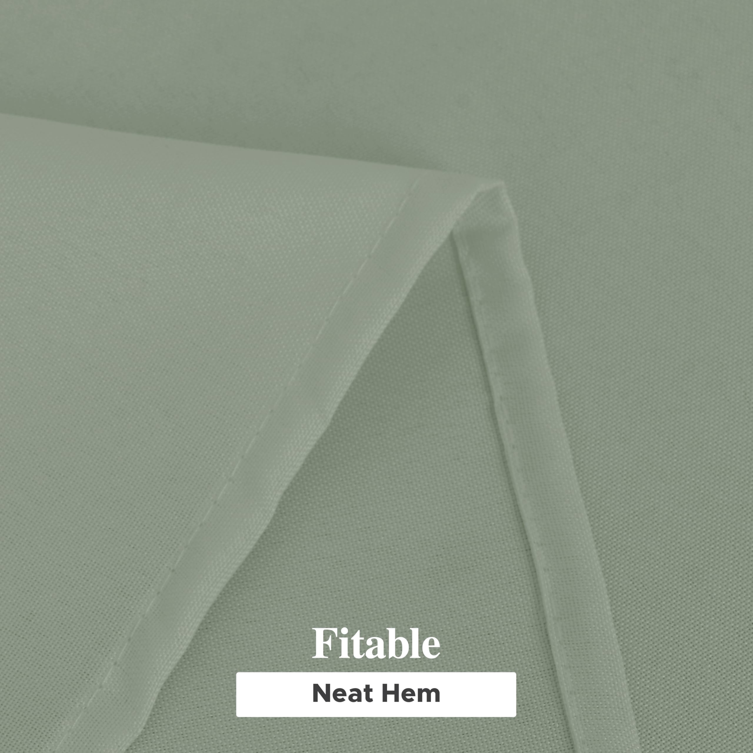 Fitable cloth drape beside chair showing scale and ample overhang for tables