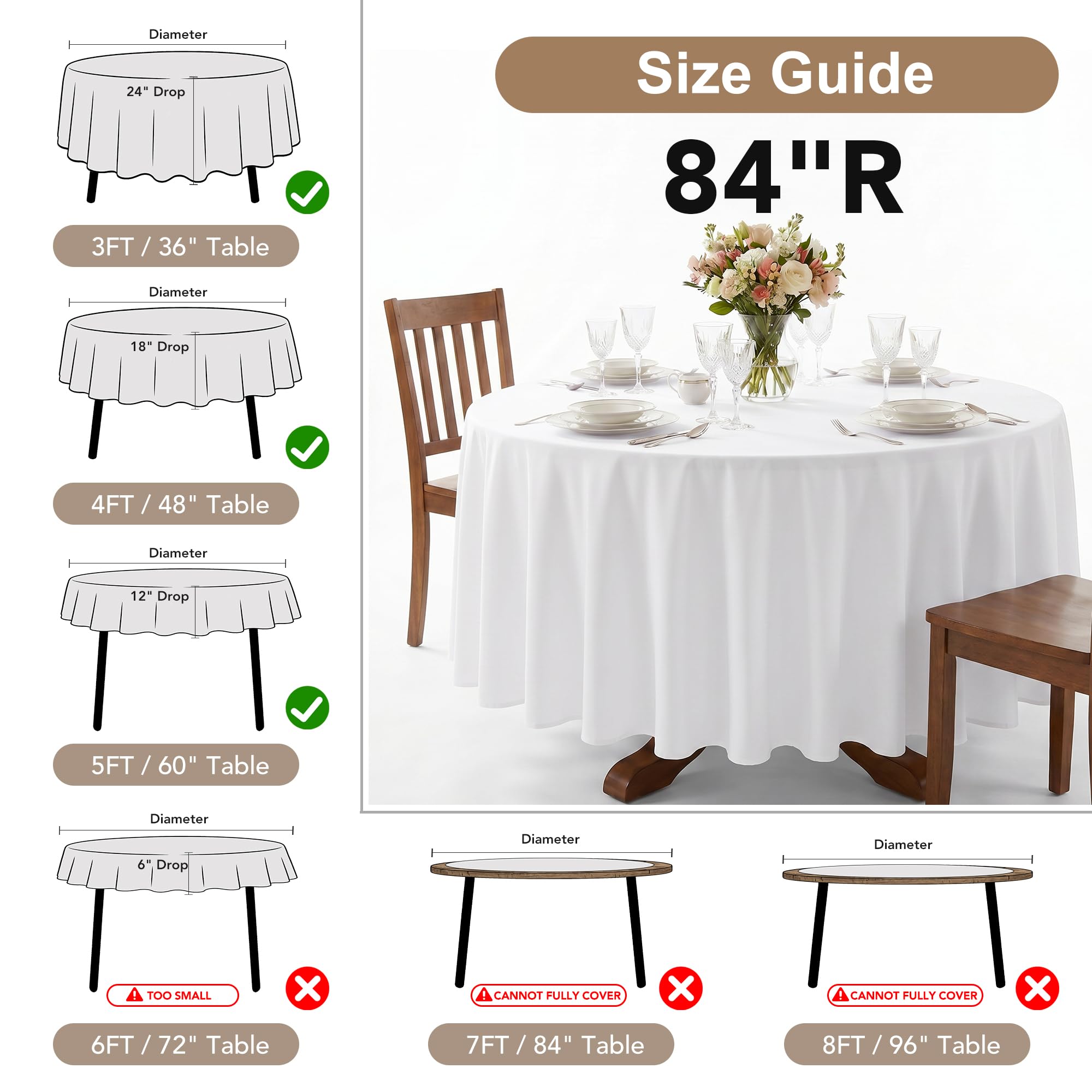 Fitable on banquet table with centerpiece showing professional event styling