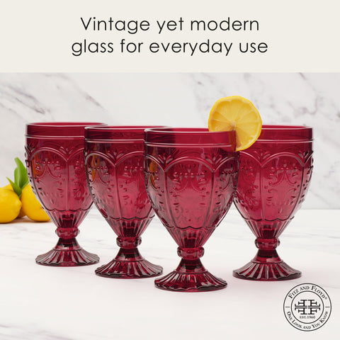 Fitz & Floyd goblets styled on a dining table enhancing festive settings