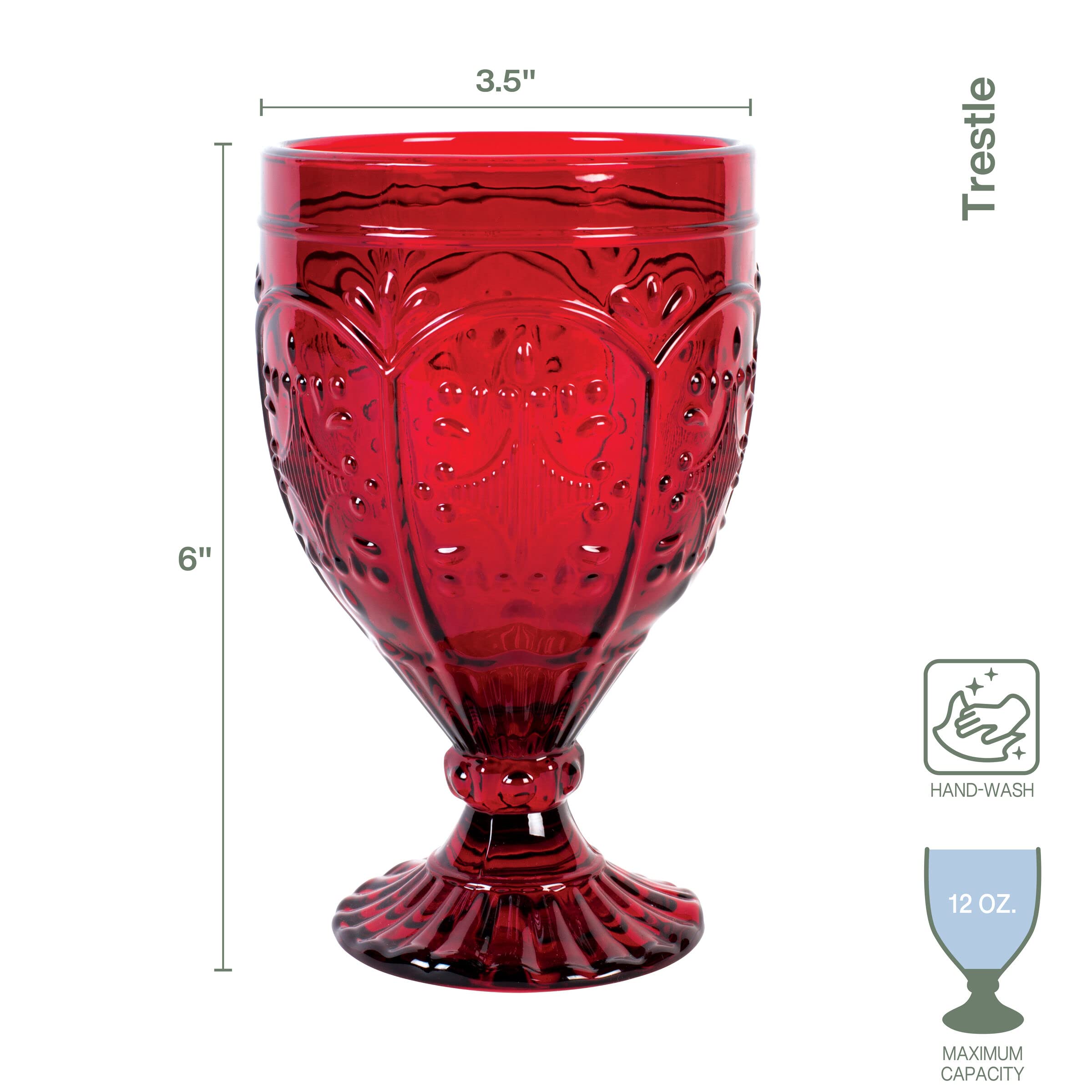 Fitz & Floyd close-up of pressed-glass pattern showing crisp ornate detail