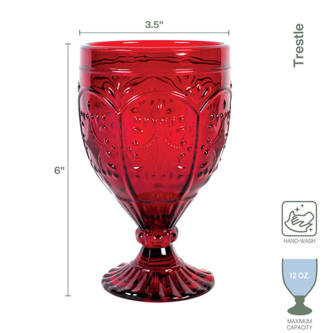 Fitz & Floyd close-up of pressed-glass pattern showing crisp ornate detail