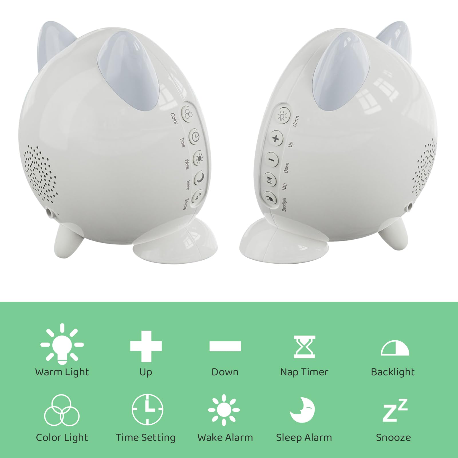 FiveHome side controls close-up showing easy buttons for parents and children