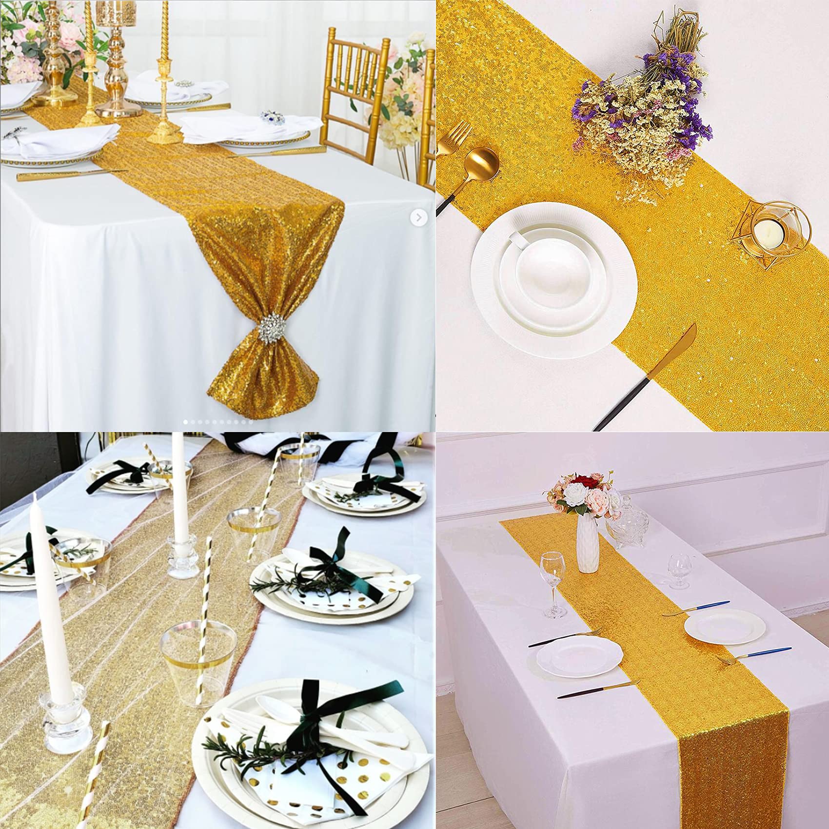 Fivenl lifestyle shot of party table with candles highlighting celebratory ambiance and warm champagne tone