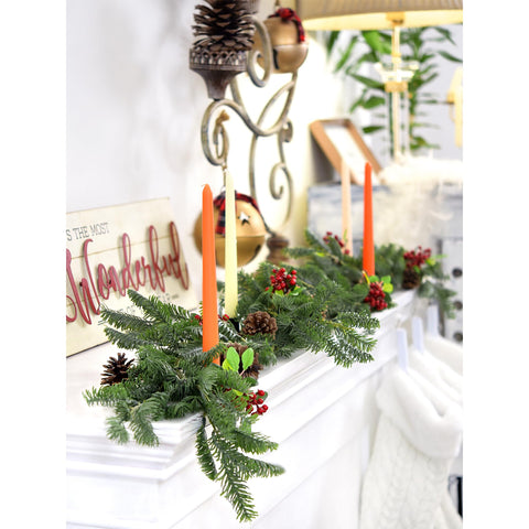 FiveSeasonStuff berry stems woven into a wreath, simplifies DIY garland creation