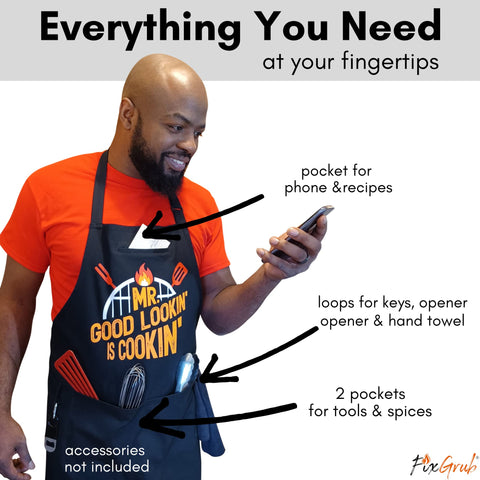 FixGrub apron pocket detail highlighting reinforced pockets for tool storage