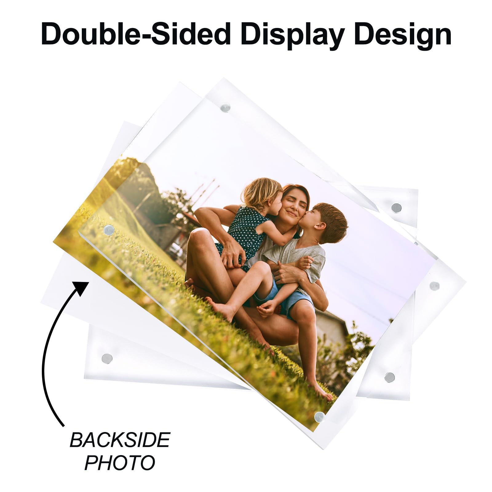 Fixwal back view showing double-sided display for two images benefit