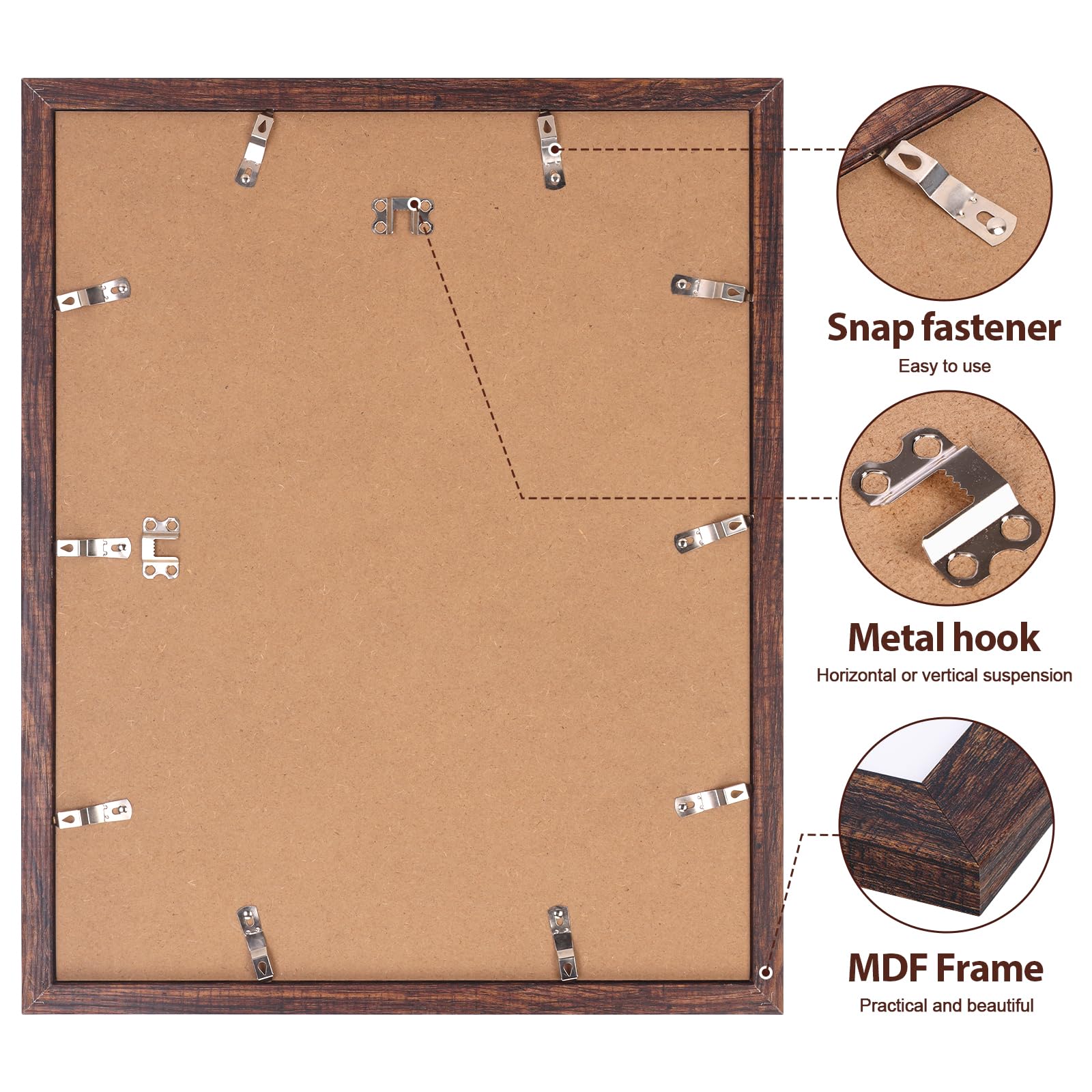 Fixwal frame with 11x14 photo inside mat, demonstrates accurate fit and presentation