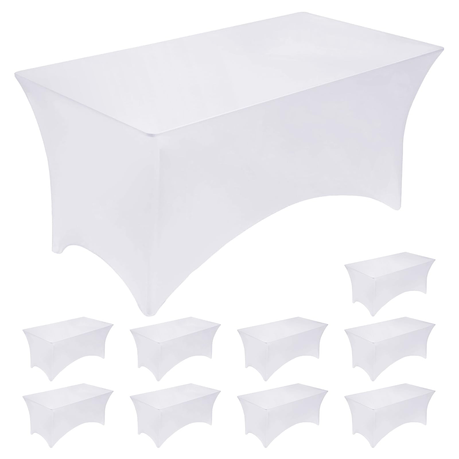 Fixwal packaged 10-pack white fitted covers, easy event setup