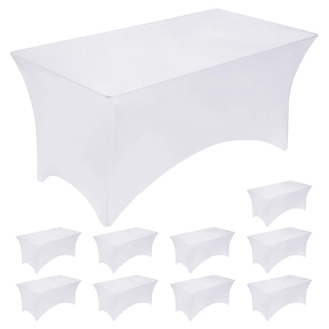 Fixwal packaged 10-pack white fitted covers, easy event setup