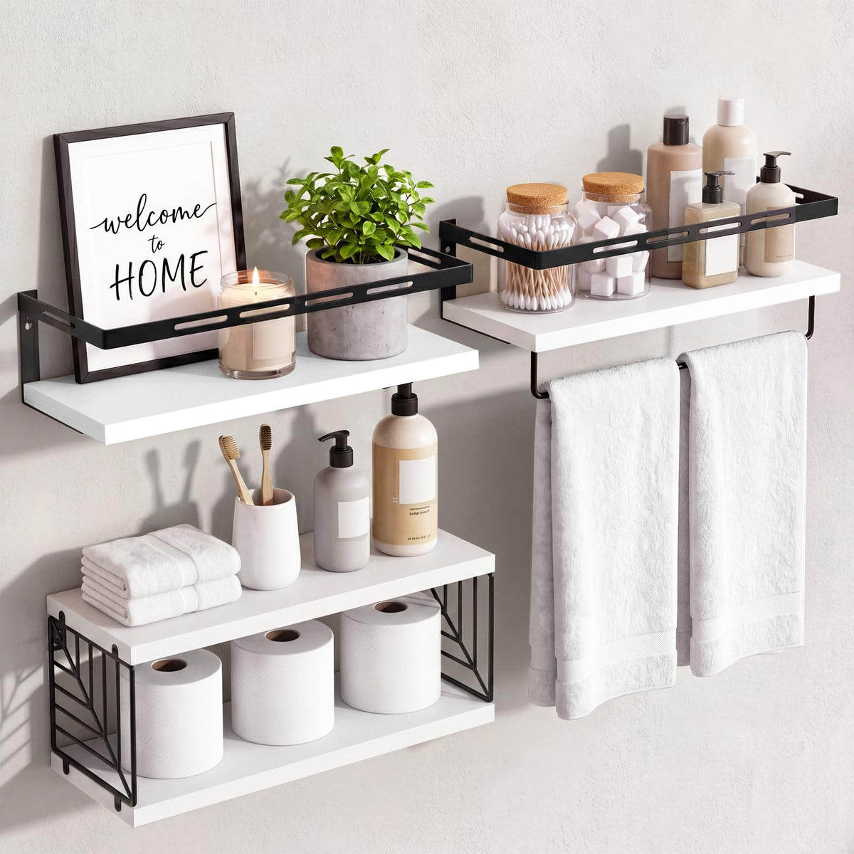 Fixwal front view showing shelf above toilet and space-saving benefit