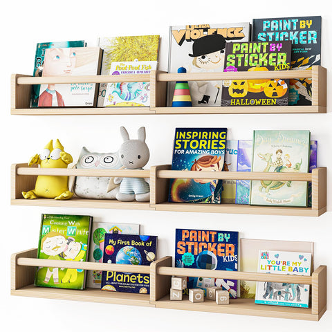 Fixwal front view of three shelves showing neat book display and easy access