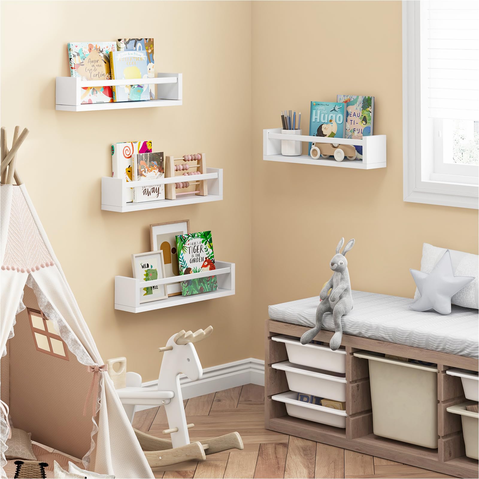 Fixwal in nursery displaying books and toys for easy access benefit