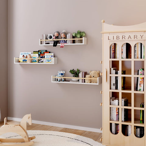 Fixwal installed in a nursery reading nook showing organized space benefit