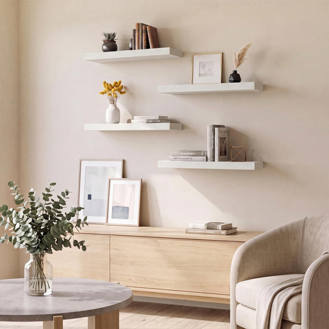 Fixwal living room display with plants and frames to enhance room decor
