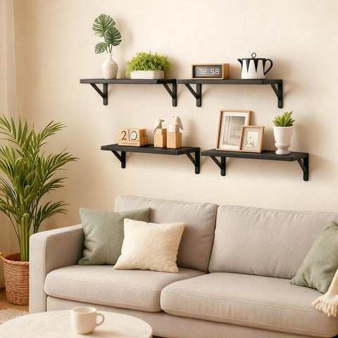 Fixwal shelves in kitchen holding spices demonstrating space-saving organization