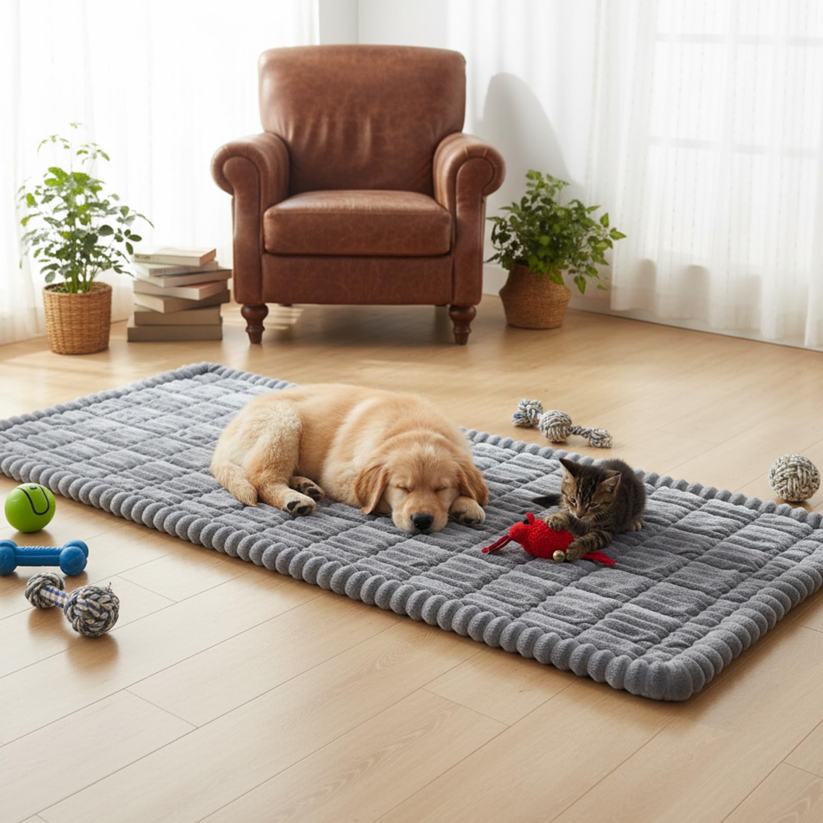 Fixwal dog lying on couch cover illustrating pet-friendly protection