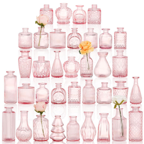 Fixwal pink bud vase front packaging shows full set and benefit of coordinated decor