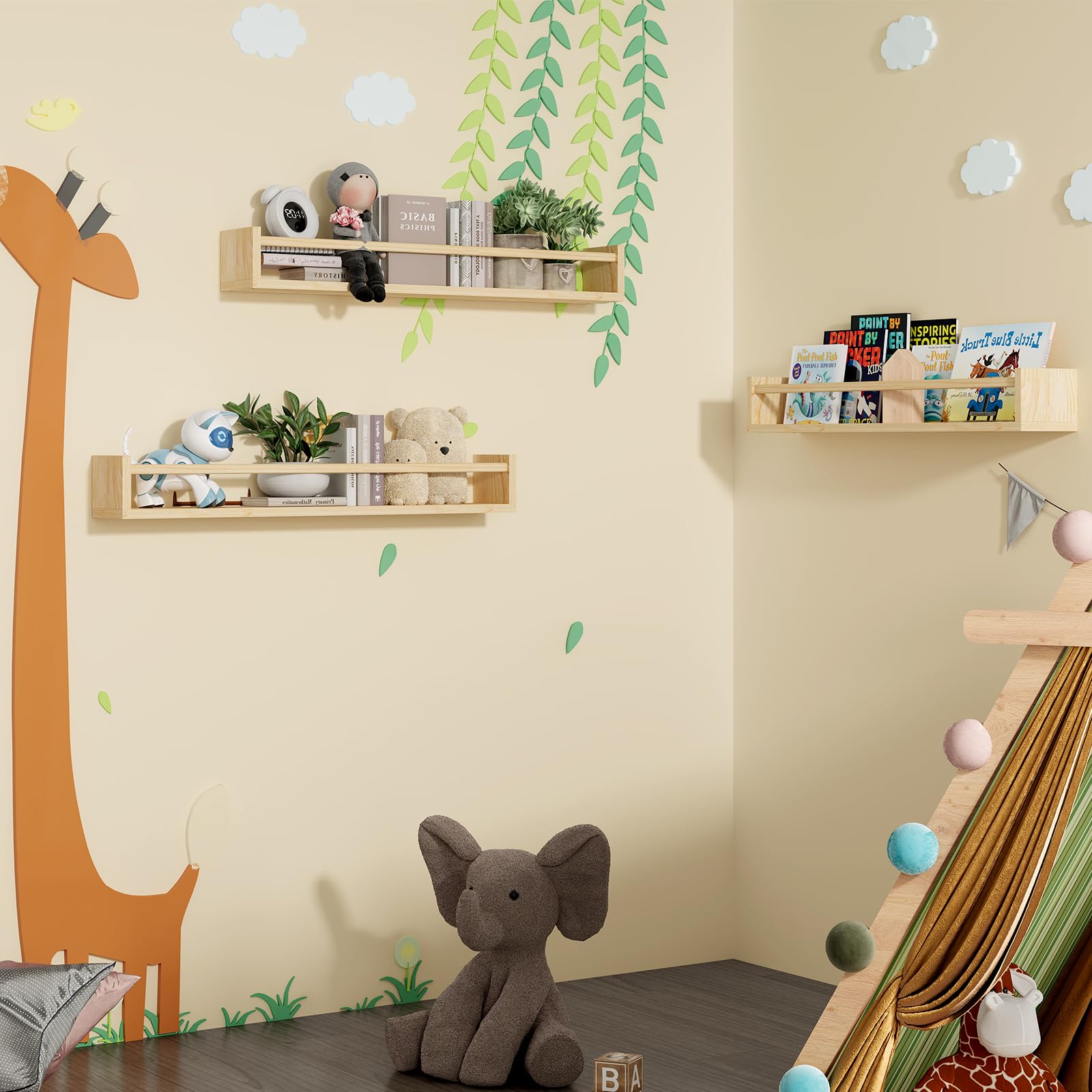Fixwal shelf mounted upside down with hangers demonstrating clothing storage versatility