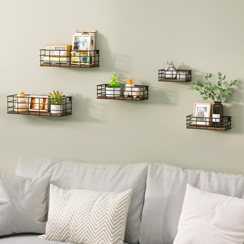 Fixwal shelves installed in kitchen holding spices and jars to save counter space
