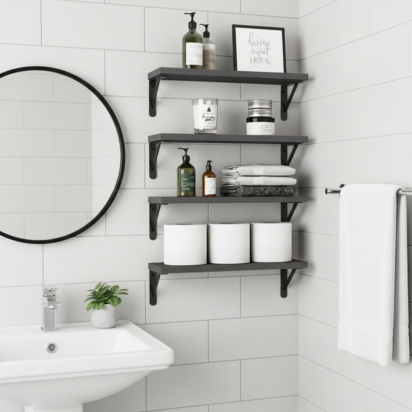 Fixwal side profile with books showing slim depth and practical capacity