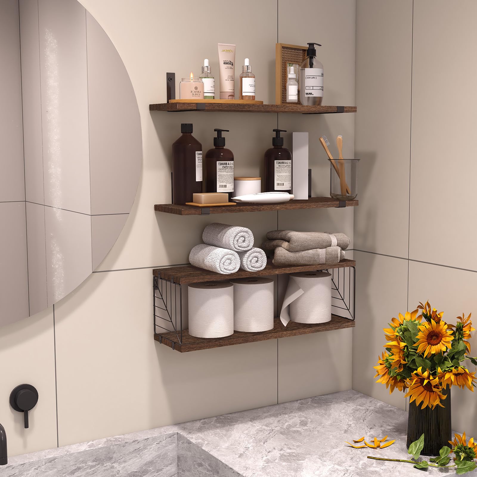 Fixwal scale comparison above toilet tank illustrating compact fit