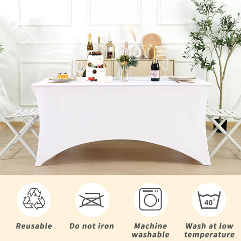 Fixwal tablecloth beside tape measure showing correct sizing