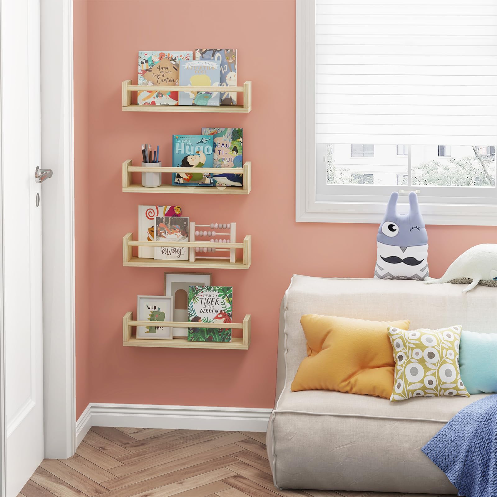 Fixwal shelf next to ruler showing 16.5-inch scale for space planning