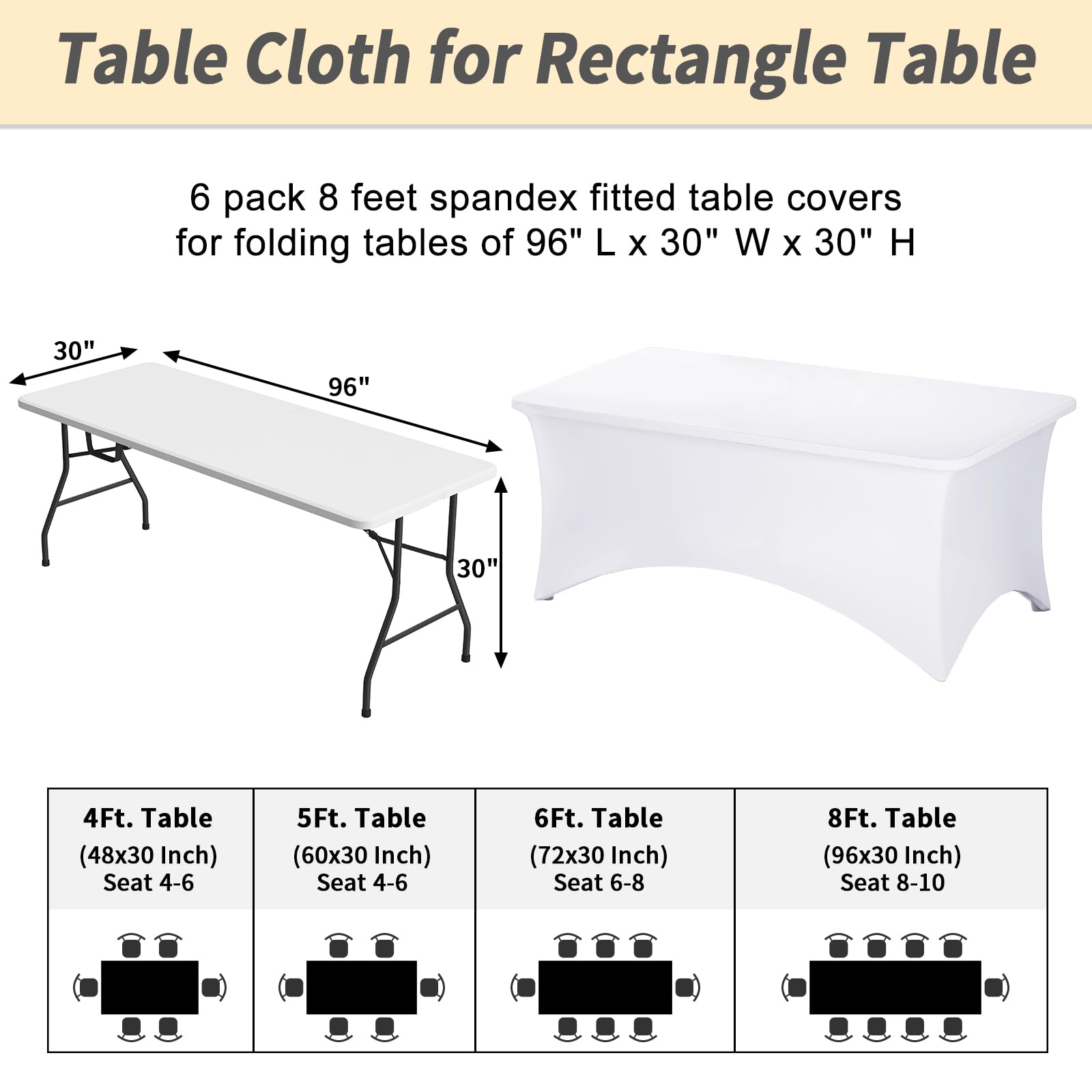 Fixwal cover on wedding table, clean elegant event look