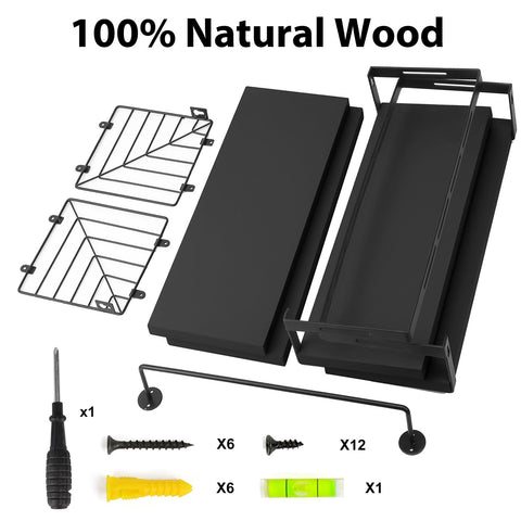 Fixwal towel bar in use with hanging towel demonstrating added convenience