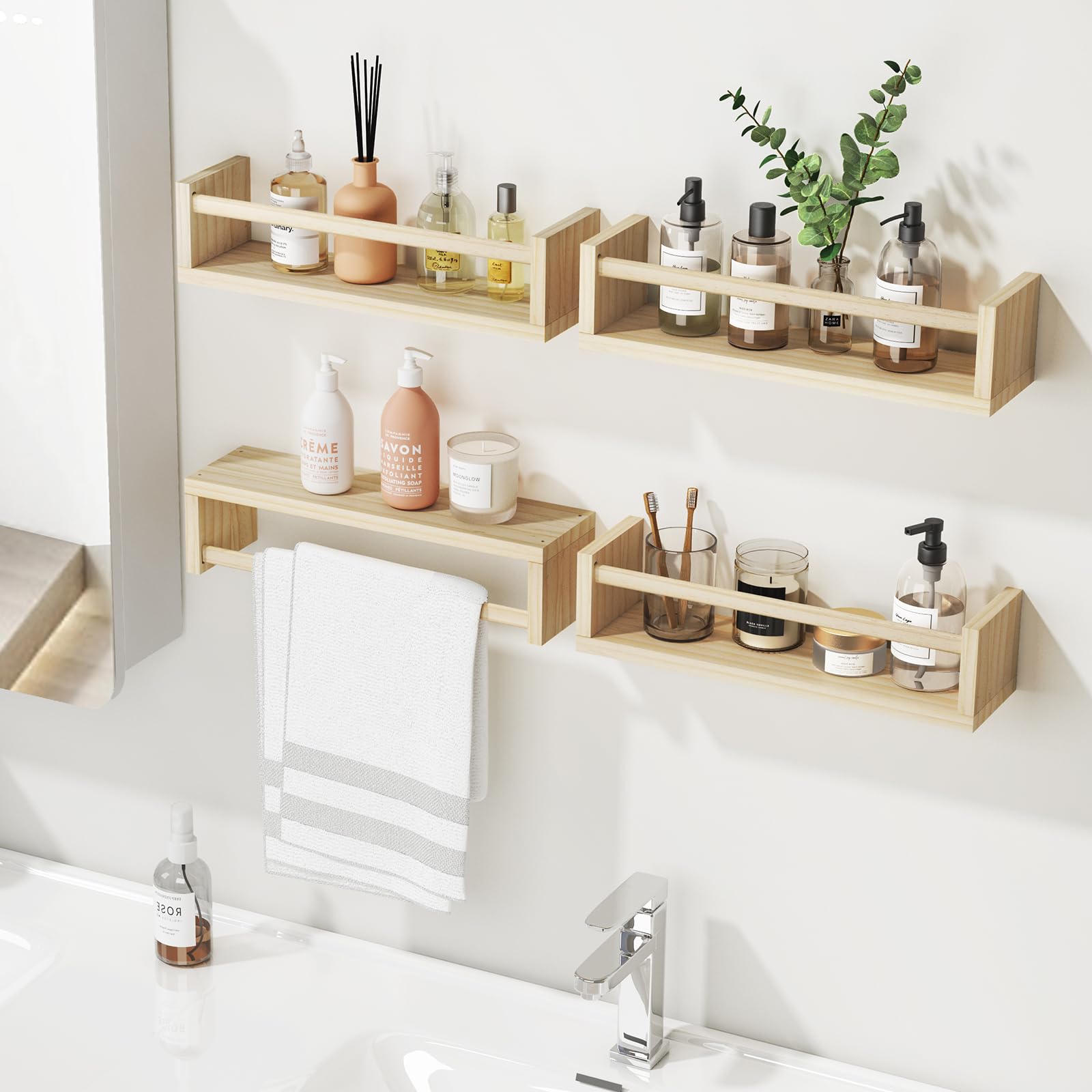 Fixwal shelf mounted upside down using hangers to create clothing storage benefit
