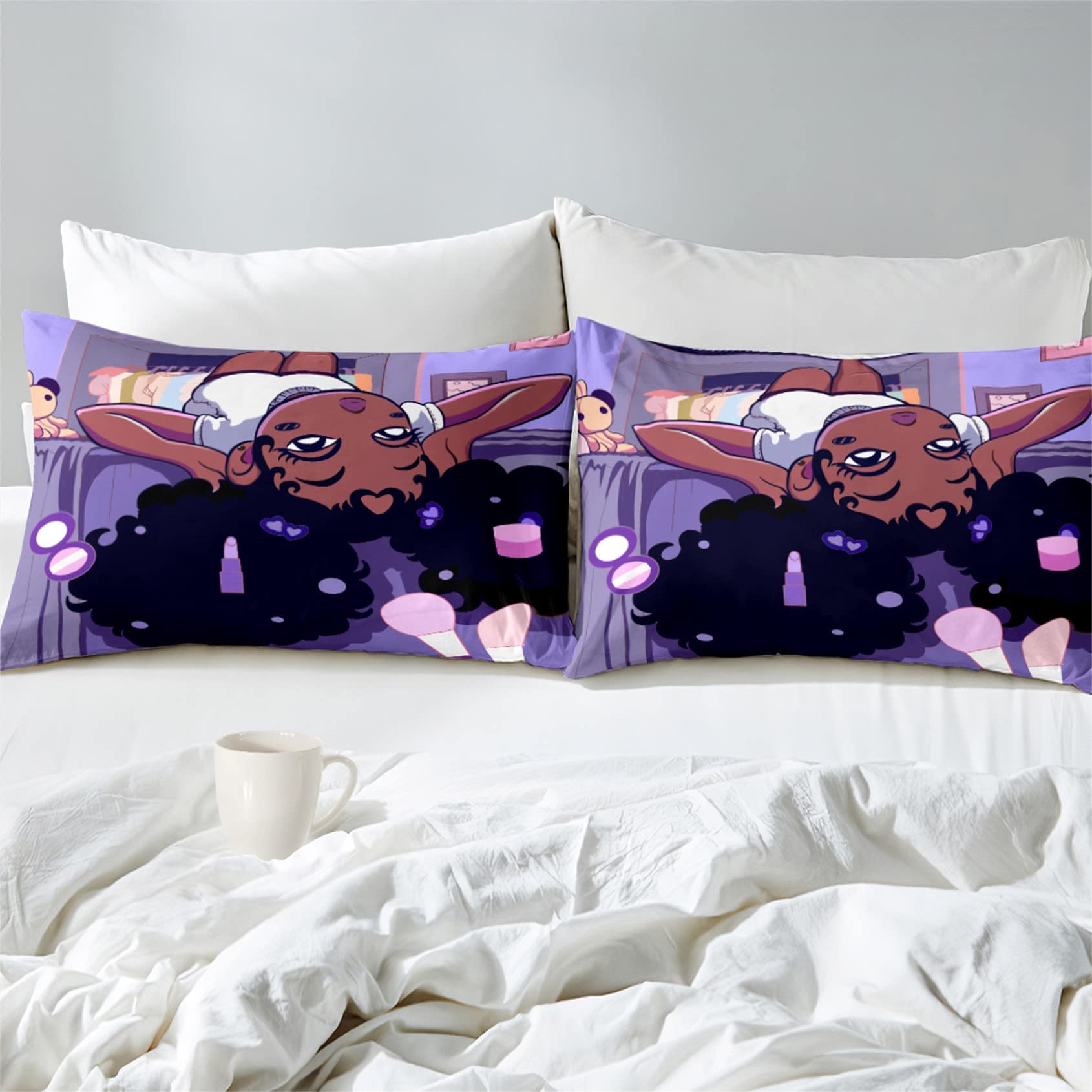 FJKJHKGJ styled on a twin bed displaying sizing and bedroom décor benefit