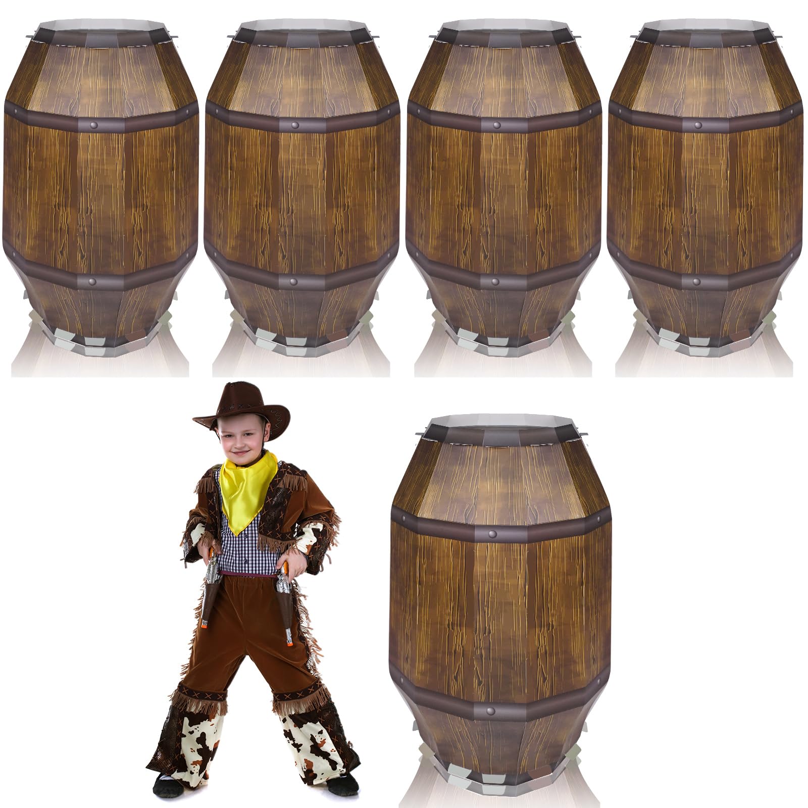 Fjoron front packaging showing four pirate barrel props and easy setup benefit