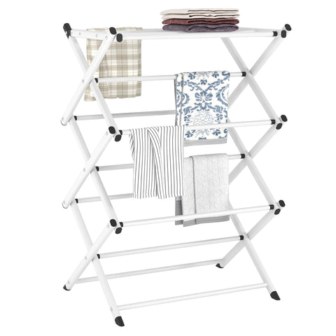 FKUO front view of drying rack unfolded showing capacity and easy access