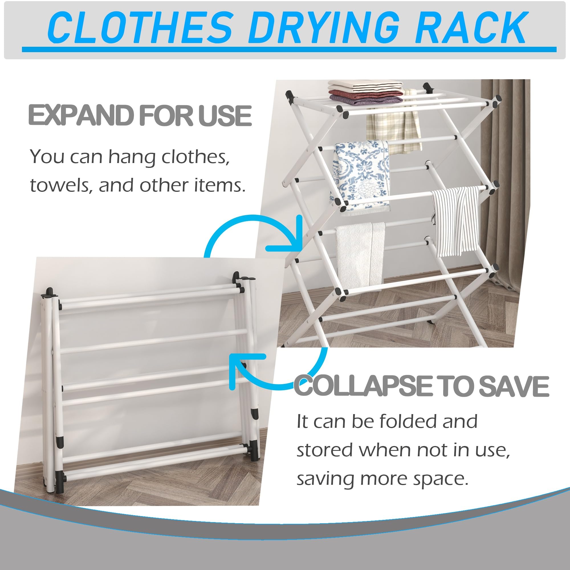 FKUO in use with shirts hanging to demonstrate gentle air-dry benefit