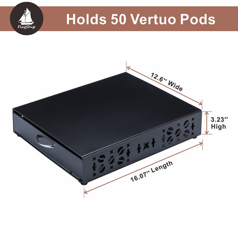 FlagShip open drawer filled with Vertuo pods for instant access