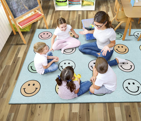 Flagship Carpets label close-up showing made-in-USA quality and safety certification