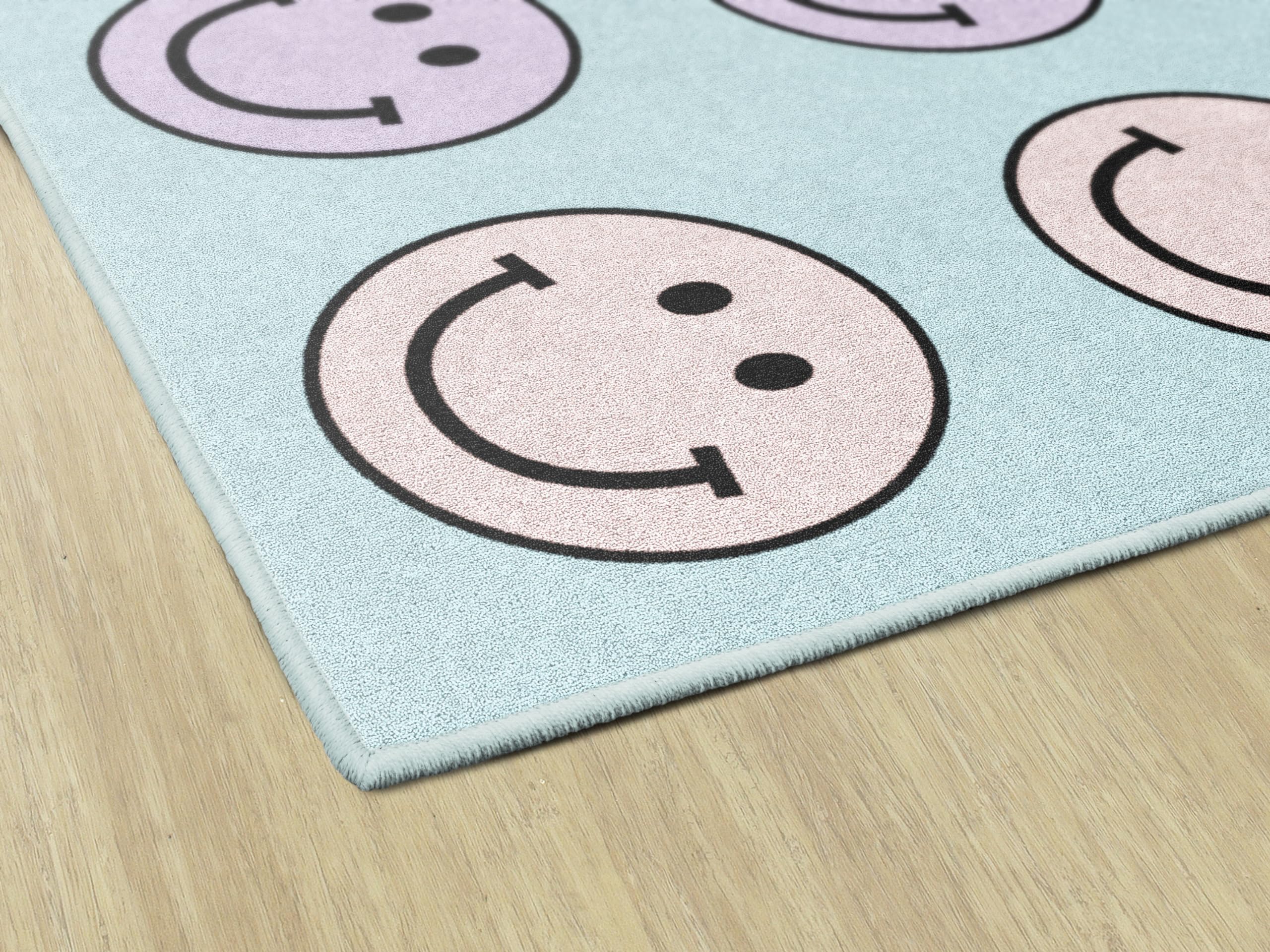Flagship Carpets surged edge and manufacturer label showing construction quality and safety