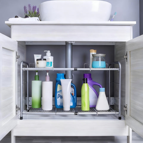 FlagShip shelf with bottles for scale illustrating available storage capacity and organization