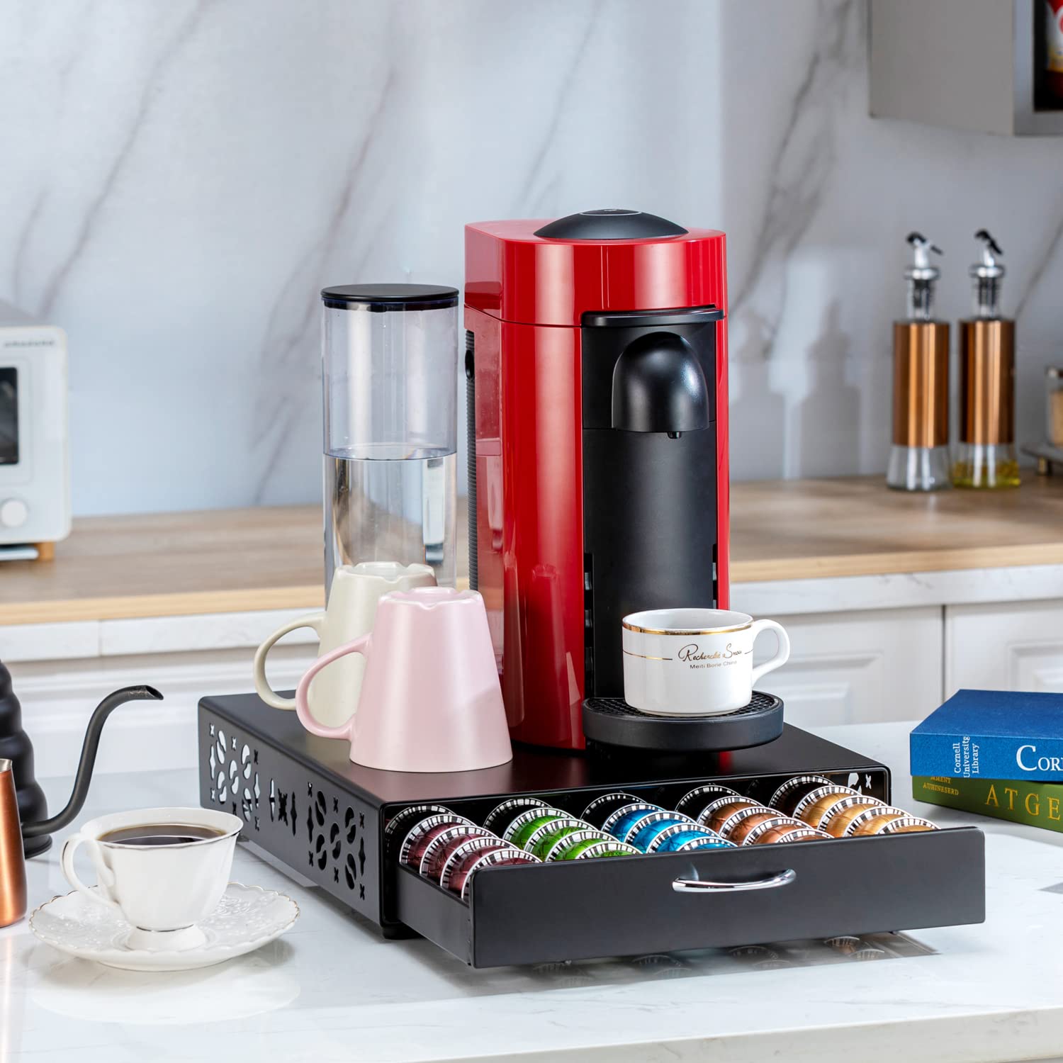 FlagShip drawer beside mug showing scale and space-saving benefit