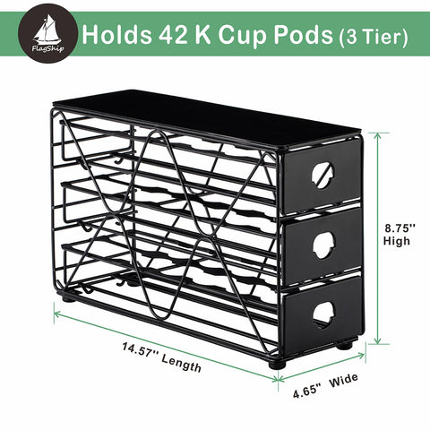 FlagShip top view with mug on top demonstrating space-saving organization