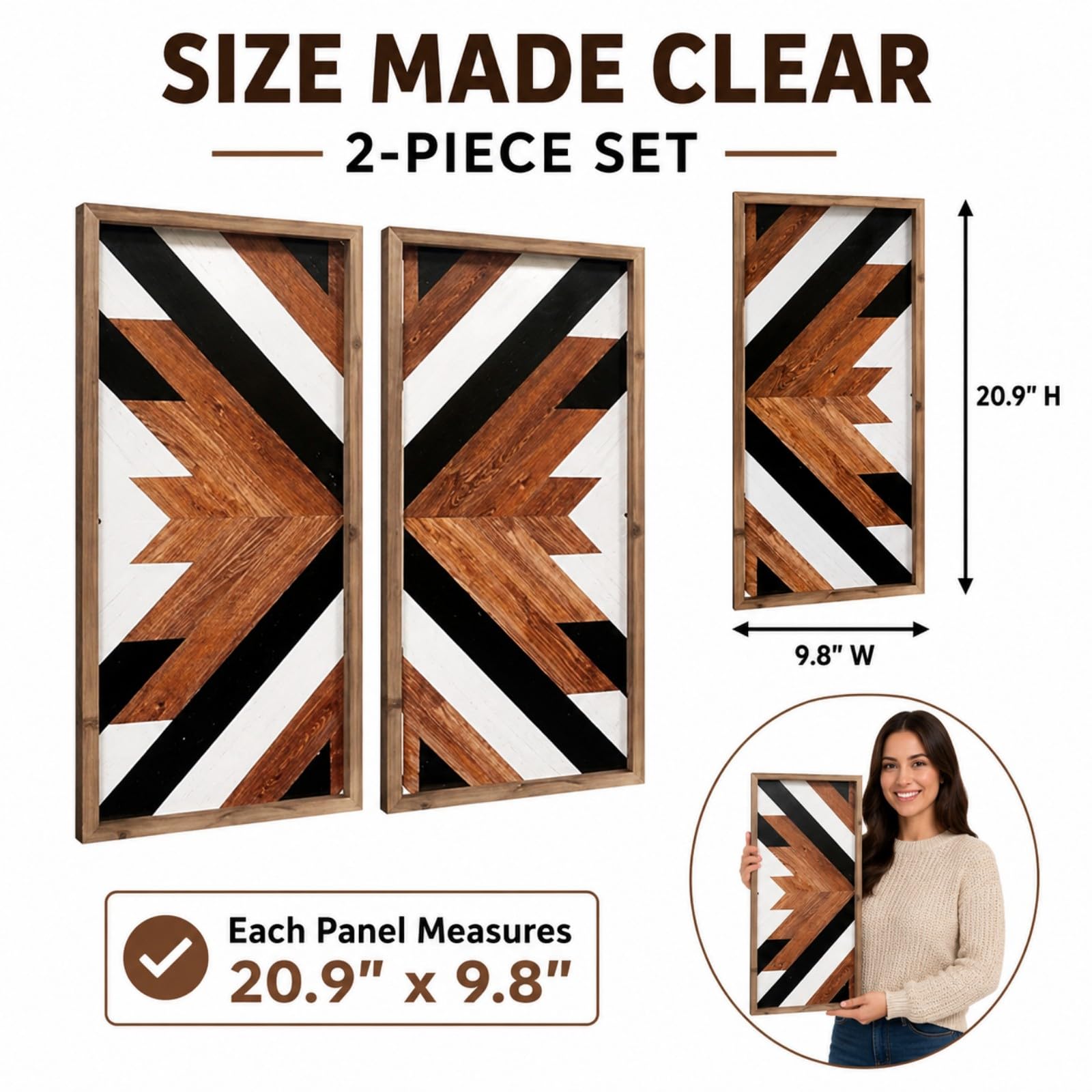 flangairy closeup of printed geometric pattern and wood-like texture, highlights detailed finish