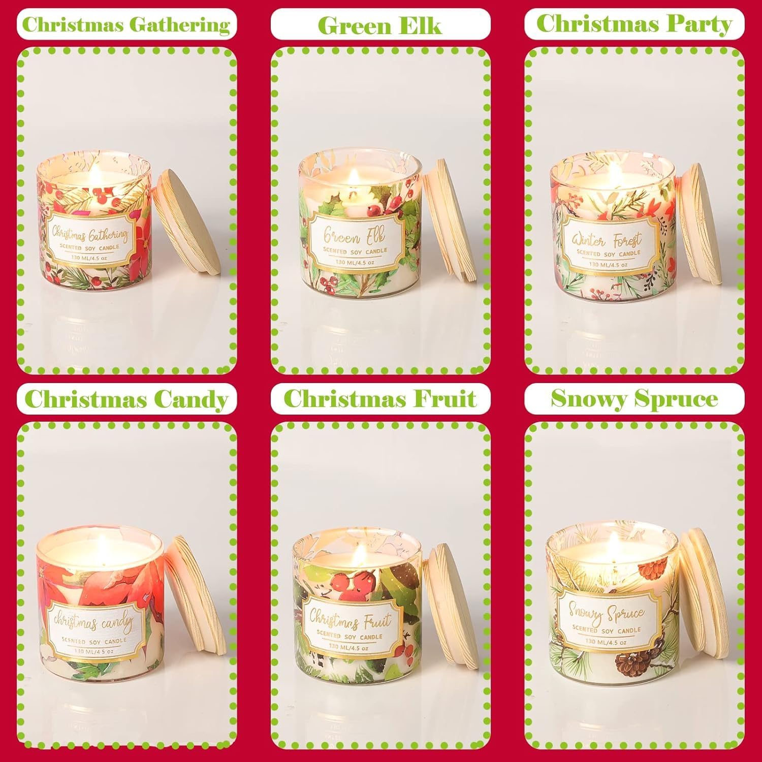FLAVCHARM close-up of jar label pattern showing festive pine design