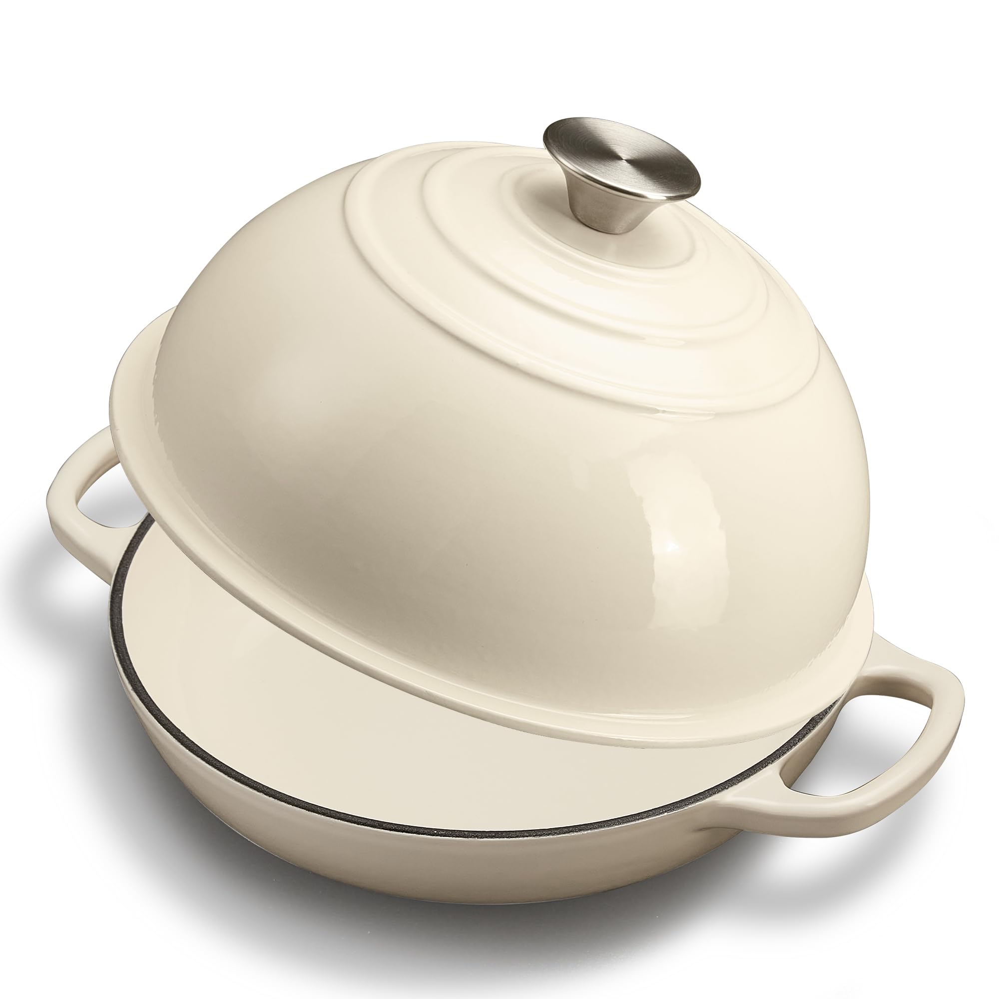 FLAVORIX front view of white and green bread oven showing elegant finish and reliable heat