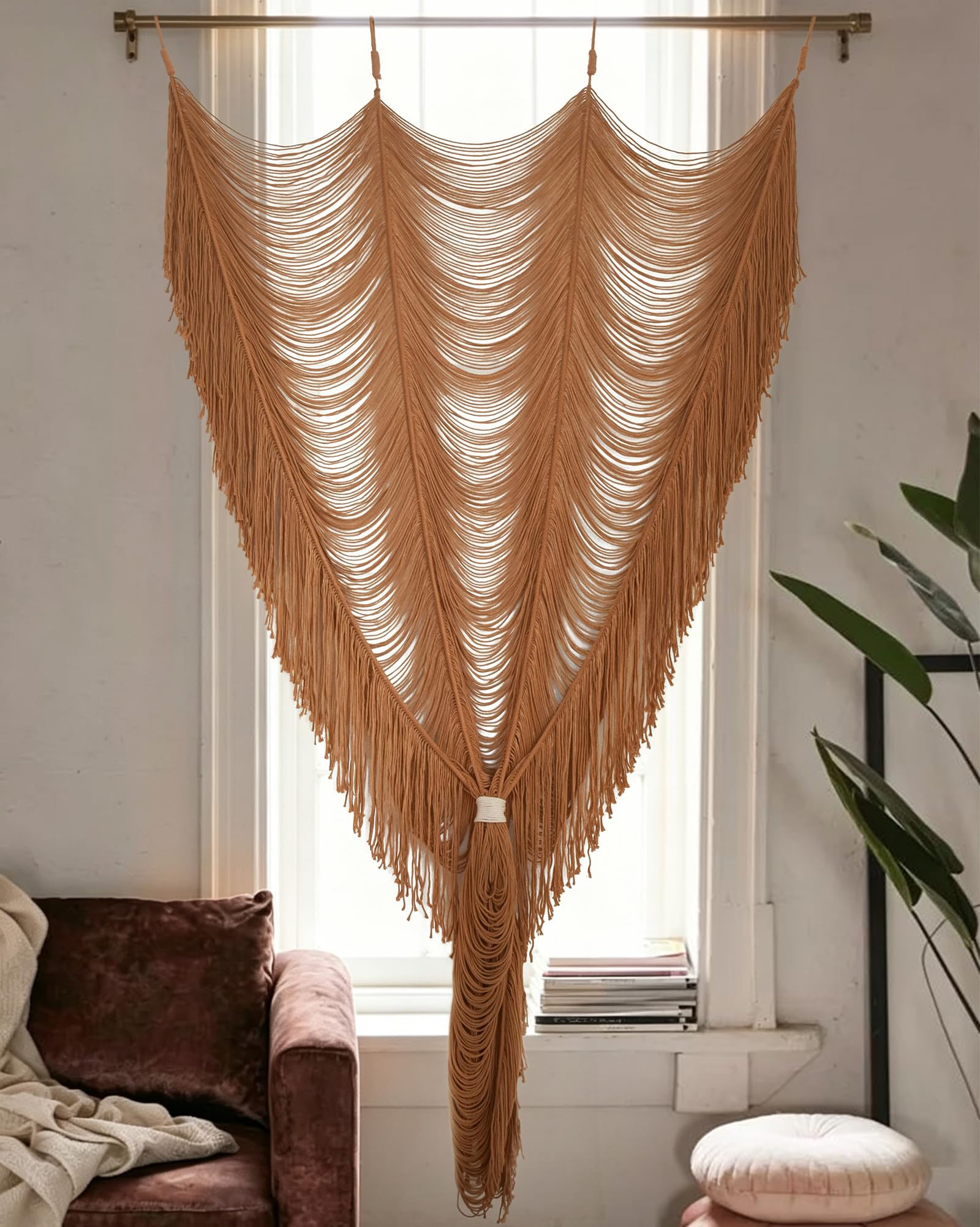 Flber macrame close-up of knots highlighting handcrafted detail and durability