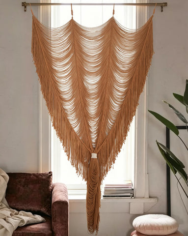 Flber macrame close-up of knots highlighting handcrafted detail and durability