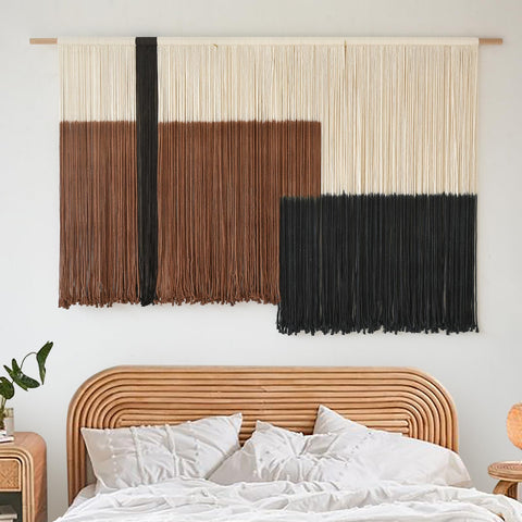 Flber macrame fringe texture photo showing layered tassels and soft movement benefit