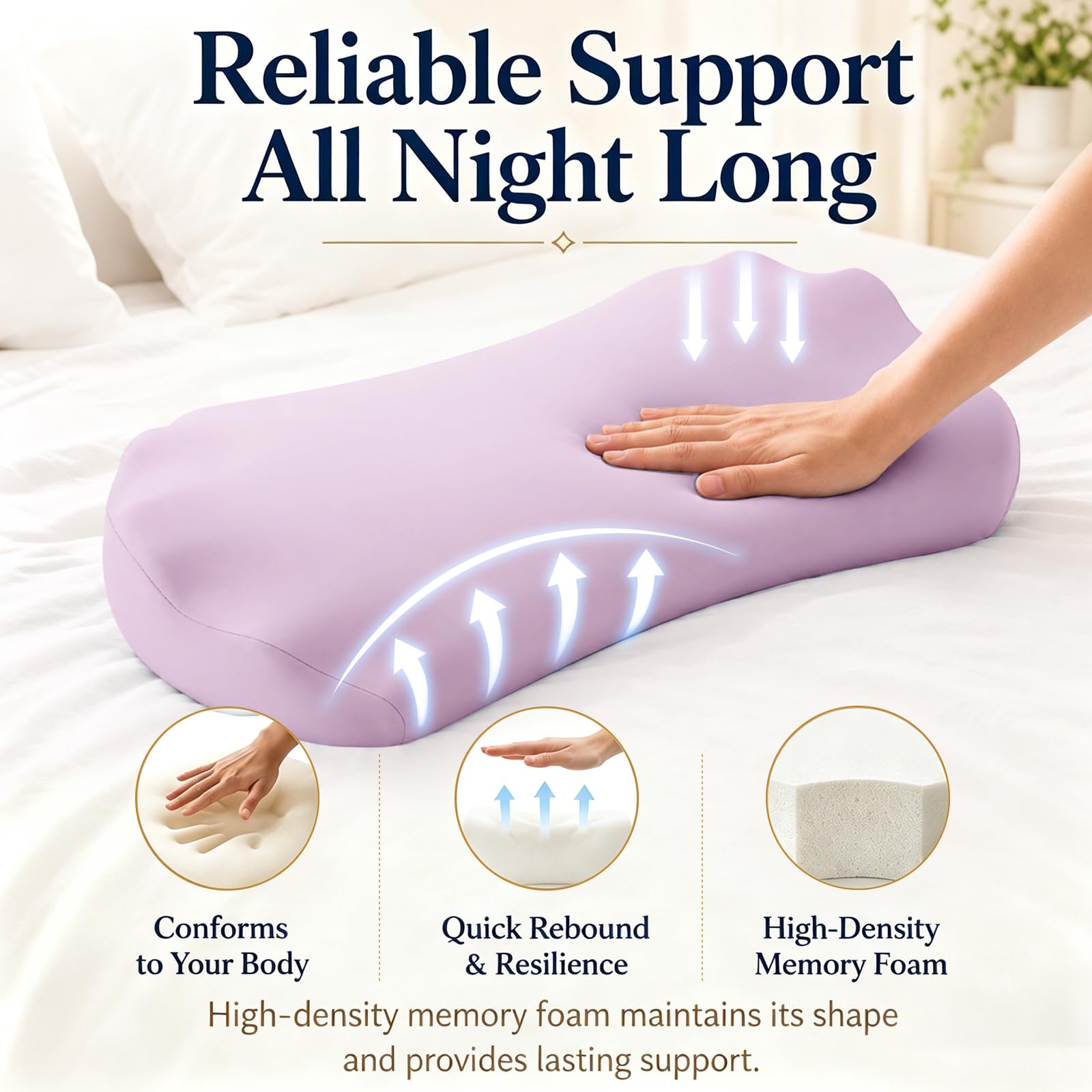 Fledano pillow next to a ruler to show size and proportion for mattress fit