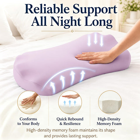 Fledano pillow next to a ruler to show size and proportion for mattress fit