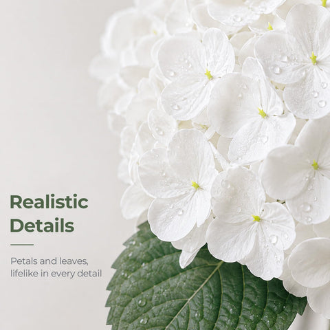 FLEURIFI close-up of soft-touch PU hydrangea petals highlighting realistic texture
