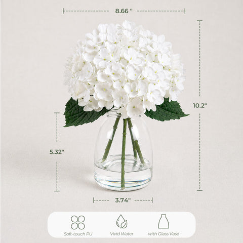 FLEURIFI clear faux water detail in vase delivering planted, stable look